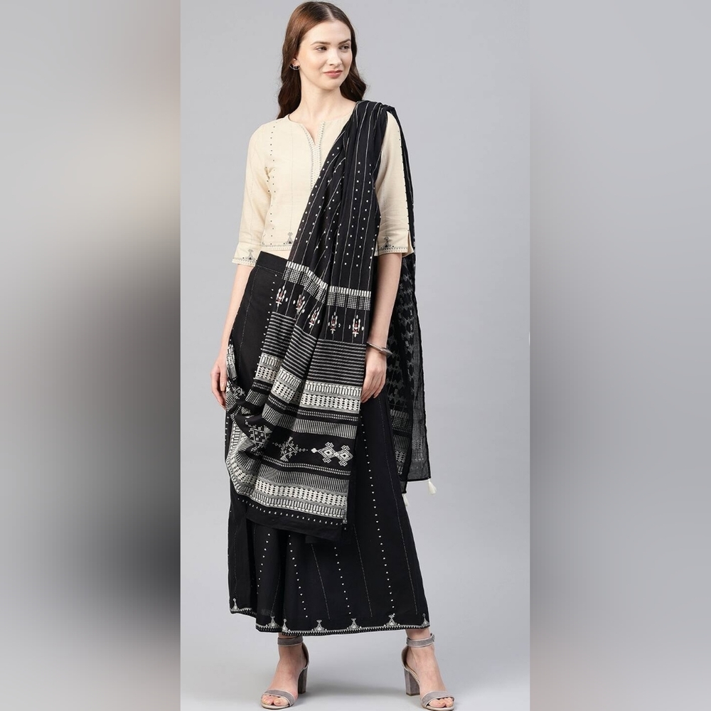 New Size 14 contemporary saree with palazzo+ top + attached dupatta